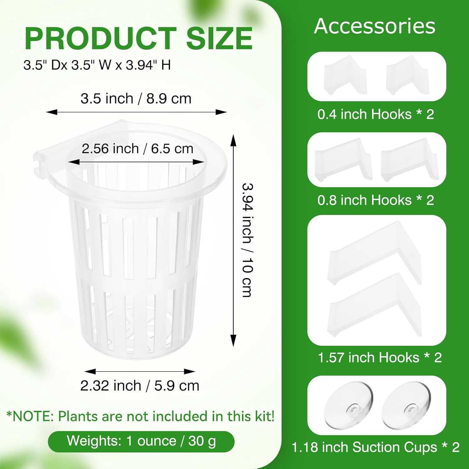 Aquarium Plant Holder with Extension Hooks and Suction Cups for Aquaponic Plant Cultivation and Aquascape Decorations (2 PCS) Transparent