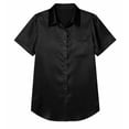 thumbnail image 6 of Nkmbld Womens Top Satin Blouse Short Sleeve Silk Tops Button Down Shirts Business Casual Outfits, 6 of 6