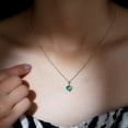 thumbnail image 6 of Rosec Jewels Certified Lab Grown Emerald Heart Necklace with Chain (7 mm, AAAA Quality) Ready to Gift for Valentines Day, 18K Yellow Gold, 6 of 8