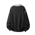 thumbnail image 4 of VNKIDY Men Textured Knit Sweatshirt Stand Collar Pullover Long Sleeve Casual Streetwear Fashion Comfortable Soft Blend Fabric Male Solid Color Autumn Winter Outwear Cozy, 4 of 7
