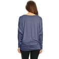thumbnail image 3 of Women's Casual Solid Dolman Sleeve Long Sleeve Knit Loose Fit Tunic top/Made in USA, 3 of 3