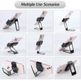 thumbnail image 3 of Nuevo soporte plegable tipo clip trasero mejorado 360, soporte para teléfono totalmente ajustable, base de escritorio plegable, (negro + plateado), 3 of 5