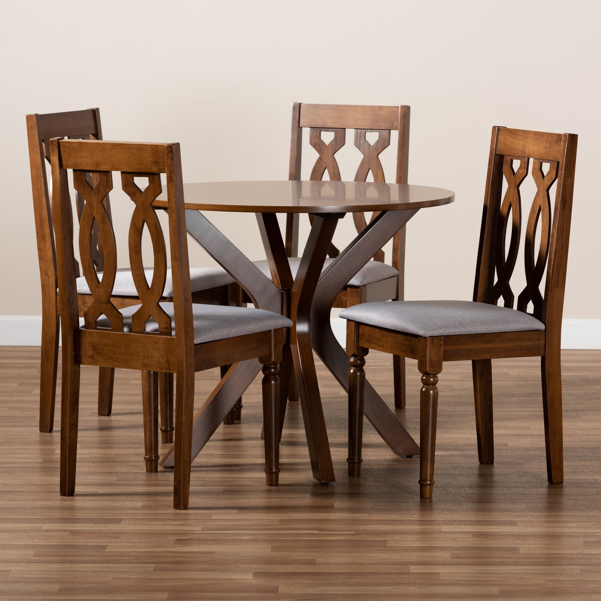 Baxton Studio Callie Modern Dining Set, Walnut