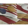 thumbnail image 3 of Ambesonne American Quilted Coverlet 3 Pcs, USA Flag and Baseball, King Size, Multicolor, 3 of 4