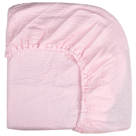 AGUDAN Baby Crib Sheets for Boys Girls Organic Fitted Elastic for Infant Unise Soft Pink