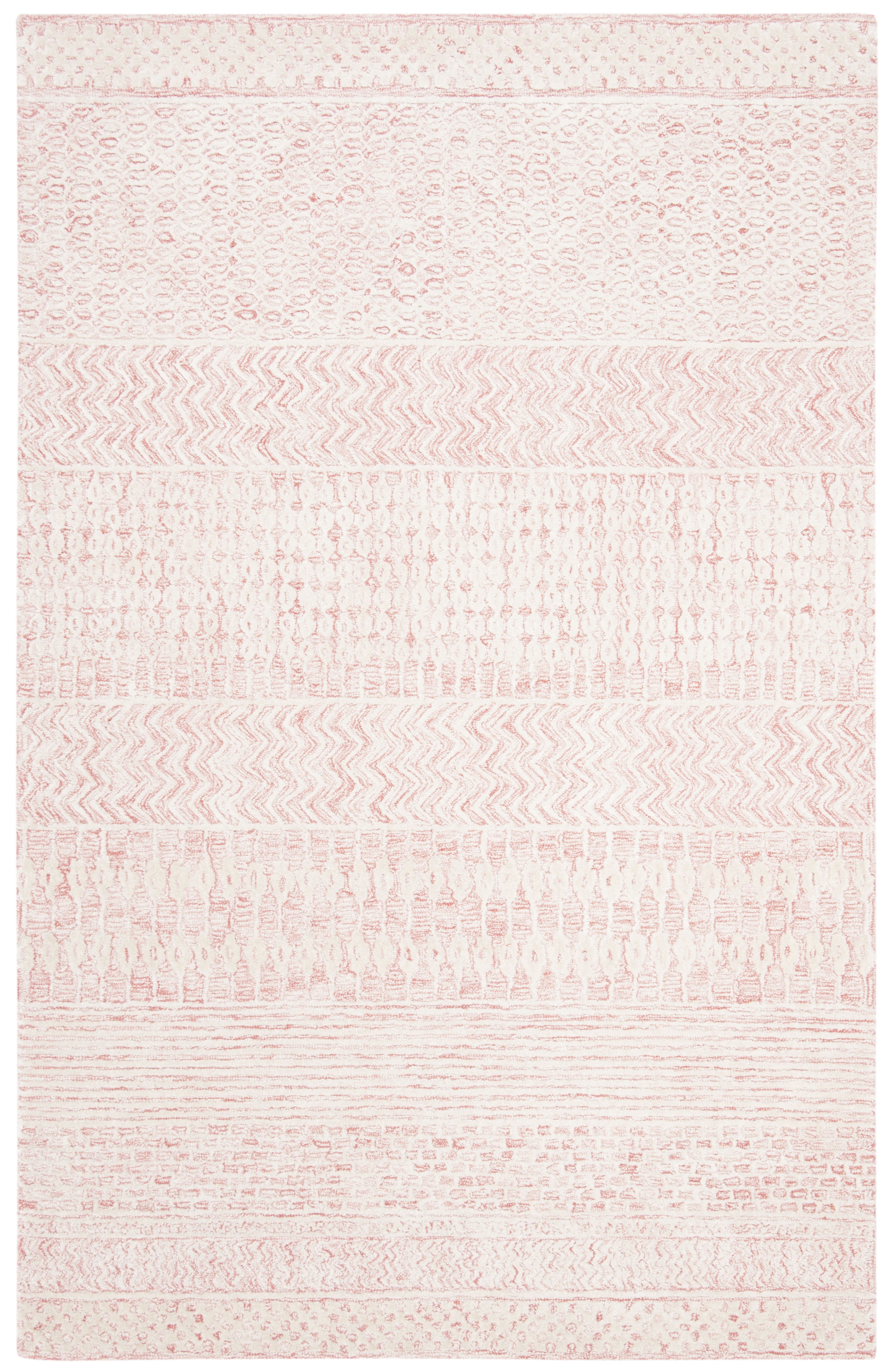 SAFAVIEH Glamour Andreas Geometric Area Rug, Light Pink/Ivory, 6' x 9'