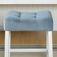 thumbnail image 4 of Roundhill Furniture Morovo Velvet Counter Height Stools Saddle Seats, Set of 2, Blue, 4 of 5