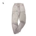 thumbnail image 3 of Pantalones de algodón Minnieouse para hombre informales lavables con cordón cintura media Gris blanco L, 3 of 6