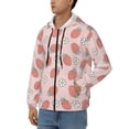 thumbnail image 3 of Kdxio Strawberry And Flowers Print Men Hoodies Casual Hoodies for Men with Zip Pockets Full Zip Long Sleeve Sweatshirt Sports Hooded Jacket-Large, 3 of 5