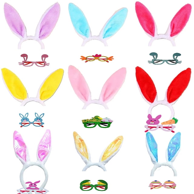 Easter Ears Headbands Plush Easter Rabbit Ear Hairband For Holiday Kid's Easter Birthday Halloween Party