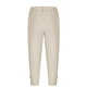 thumbnail image 4 of Pantalones largos para hombre, color liso, holgados, informales, con bolsillos, de lino, cintura elástica, con cordón ajustable, pierna dividida, de poliéster., 4 of 7
