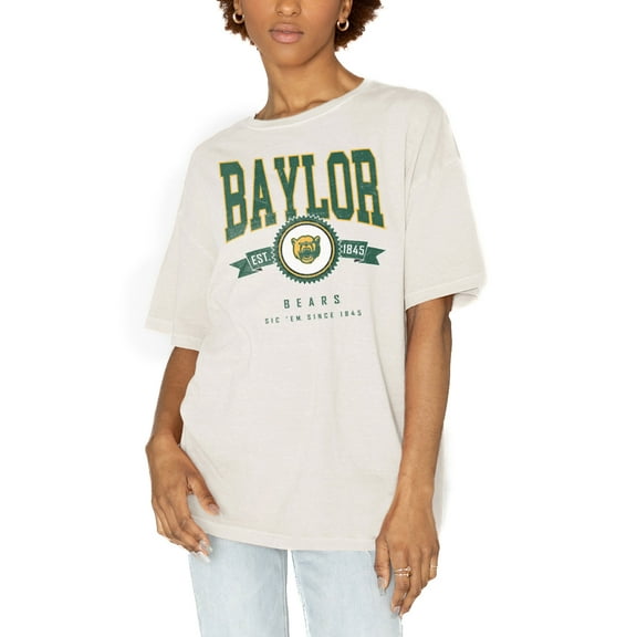 Women's Gameday Couture White Baylor Bears Get Goin' Oversized T-Shirt