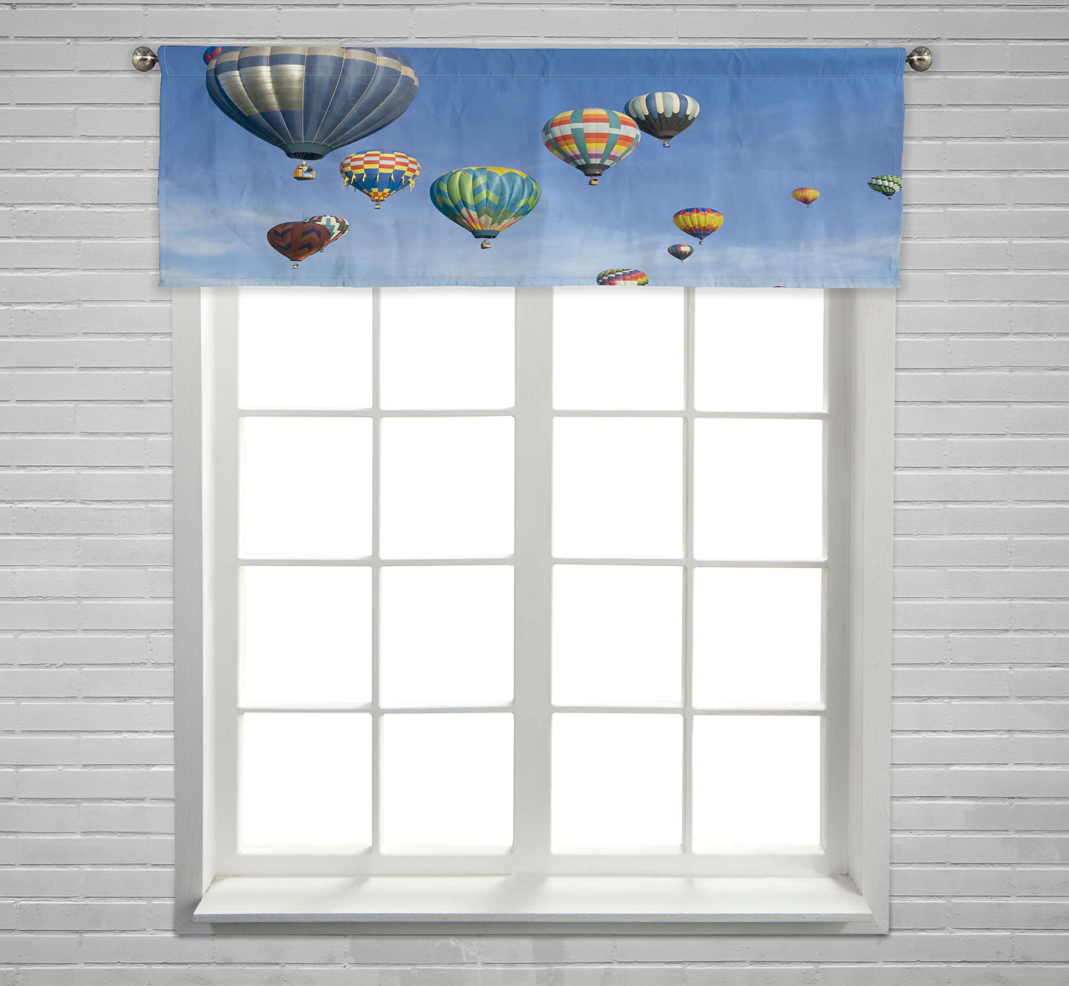ECZJNT Hot air balloons Albuquerque Hot Air Balloon Festival Window Curtain  Valance Rod Pocket Size 54x18 Inch