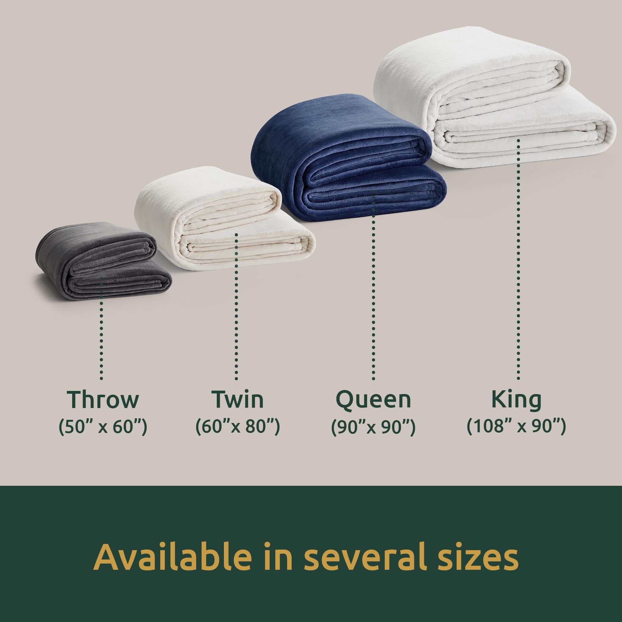 Rest Haven Fleece Blanket - Queen (90" x 90"), Gray