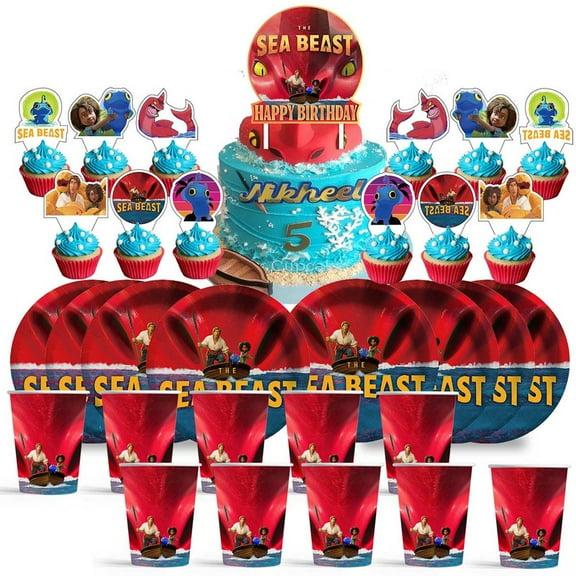 The Sea Beast Birthday Cups Party Supplies Plates Decorations Cake Topper Decor