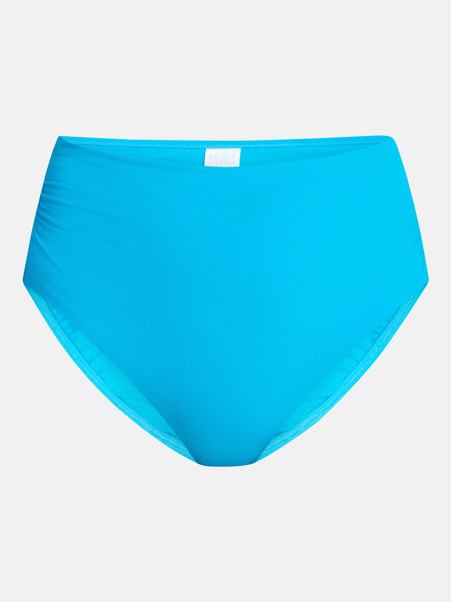 Time and Tru Women's and Women's Plus Ribbed High Waisted Bikini Bottoms, Sizes XS-3X