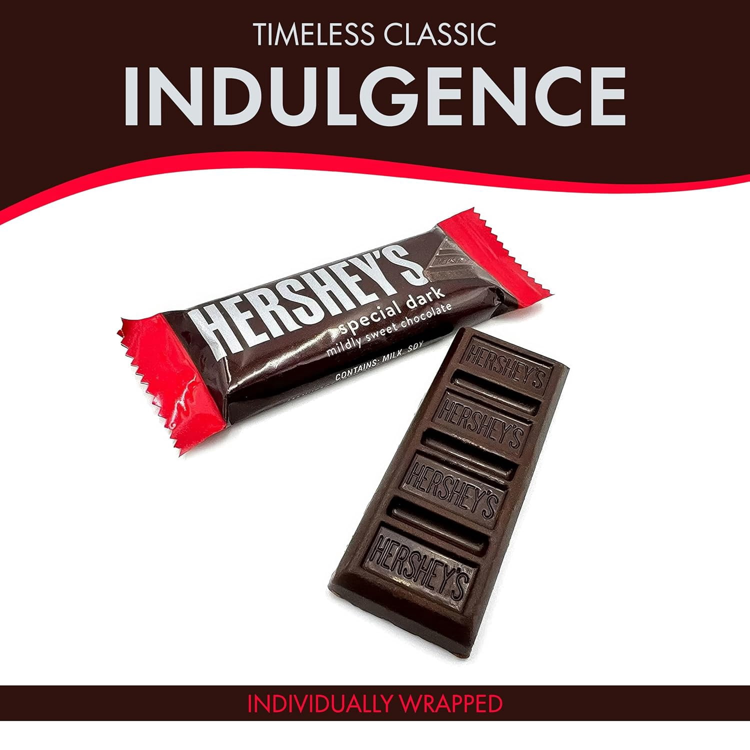 Hershey’s Special Dark Mildly Sweet Chocolate Candy Bars, Bulk 2 lb, Approx 70 Count, Wrapped