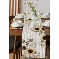 thumbnail image 4 of Vintage Sunflowers Table Runner 120 Inches, Farmhouse Flowers Wooden Grain Bed Runner Dresser Scarves Tabletop for Indoor Outdoor Parties/Ceremony/Banquet, 13"x 120", 4 of 8