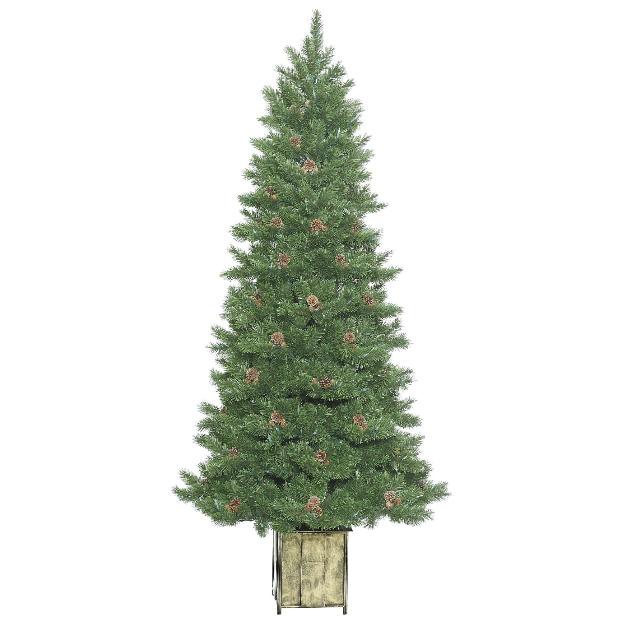 Vickerman Artificial Christmas Tree 7' x 38" Potted Newfield Fir