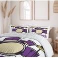 thumbnail image 6 of Ambesonne Drums Duvet Cover Sets, Drummer Wording Graphic Image, 2-Queen, Mustard Purple White, 6 of 7