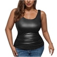 thumbnail image 1 of Liquidation! Hauts Grande Taille pour Femmes, Blouse à Manches Courtes d'Été pour Femmes, Mode Décontractée Sans Manches Unie Col Rond Blouse, 1 of 5