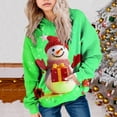 thumbnail image 2 of Ulanda Christmas Hoodies for Girls Winter Fleece Hooded Xmas Graphic Sweatshirt Holiday Cute Funny Pullover Sweater (Green, 9-10 Years), 2 of 4
