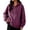 Purple, variant on yillto Womens Coat Hooded Casual Sweatshirt Lightweight Zip up Fall Loose Drawstring Jackets with Pockets