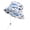 White, variant on Kids Girl Kids Sun Hat UPF 50+ Wide Brim Adjustable Chin Strap Lightweight Breathable Quick Dry Blue Whale Print Bucket Hat,Size 1-2T