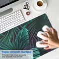 thumbnail image 4 of Extra-Large Gaming Mouse Pad with Lush Teal Tropical Leaves - Waterproof, Stitched Edge, Non-Slip Mat, Perfect for Computer, Keyboard, Laptop, Office Work - 31.5 x 11.8 Inch, 4 of 7