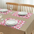 thumbnail image 3 of Red Daisy Flower Green Centers Pattern Summer Placemats Table Placemats Set Of 4-Linen Kitchen Washable Placemats Table Mats 11.8"x17.7" Non-Slip Heat Resistant, 3 of 6