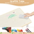 thumbnail image 3 of Adjustable height niños mesa y chair set con superficie con grafiti-47.2 x 23.6 x 18.9 pulgadas 4 sillas bpa-free non-slip feet ages 2-10 burlywood ideal playroom classroom y home, 3 of 7