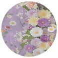 thumbnail image 3 of Floral Colorful Flower Round Small Area Rug, Print Non Slip Washable Floor Mat, Soft Throw Rug for Living Room, Powder Room Entryway, Bathroom, Bedside, 3 of 6