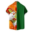 thumbnail image 3 of Mens Manga Corta Botón Abajo Camisas, Navidad Impreso Turndown Cuello Blusa, Top de Moda Casual, 3 of 4