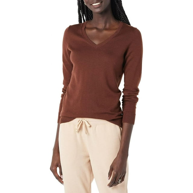 walmart Essentials Womens Lightweight V-Neck Sweater