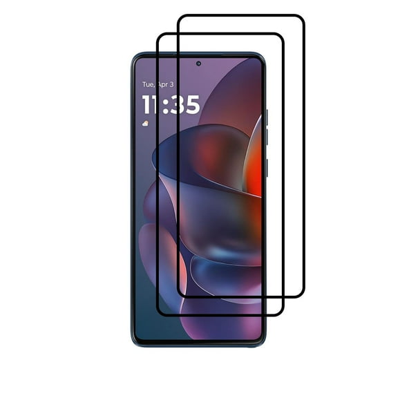 PAPAUTOP [2 Pcs] Black Full Coverage Easy Installation Tempered Glass Screen Protector for Motorola Moto G Stylus 5G 2025