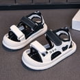 thumbnail image 2 of Baby Boy Girl Closed Toe Summer Toddler Sandals Adjustable Straps Antislip First Walking Sneakers Black 9 Toddler, 2 of 9