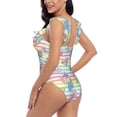 thumbnail image 4 of Goofa Cute Unicorn Print Women's Ruffled One Piece Swimsuit V Neck, 4 of 7