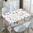 thumbnail image 4 of Colorful Flowers Decorative Rectangle Tablecloth Wild Grass Leaves Spring Summer Polyester Table Cloths Kitchen Table Cover for Dining BBQ Picnic Coffee Table 60 x 84 Inch 6-8 Seats, 4 of 6
