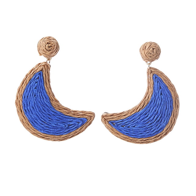 Pendientes retro Sonducket 1 par luna colgante joyería Azul oscuro