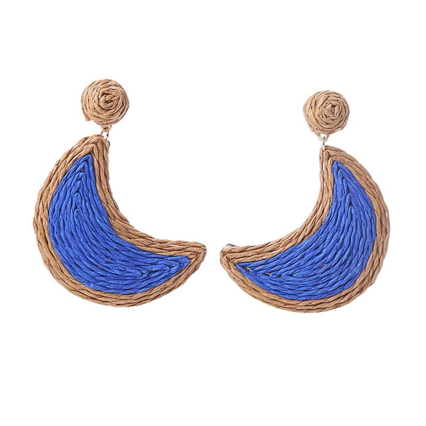Pendientes retro Sonducket 1 par luna colgante joyería Azul oscuro