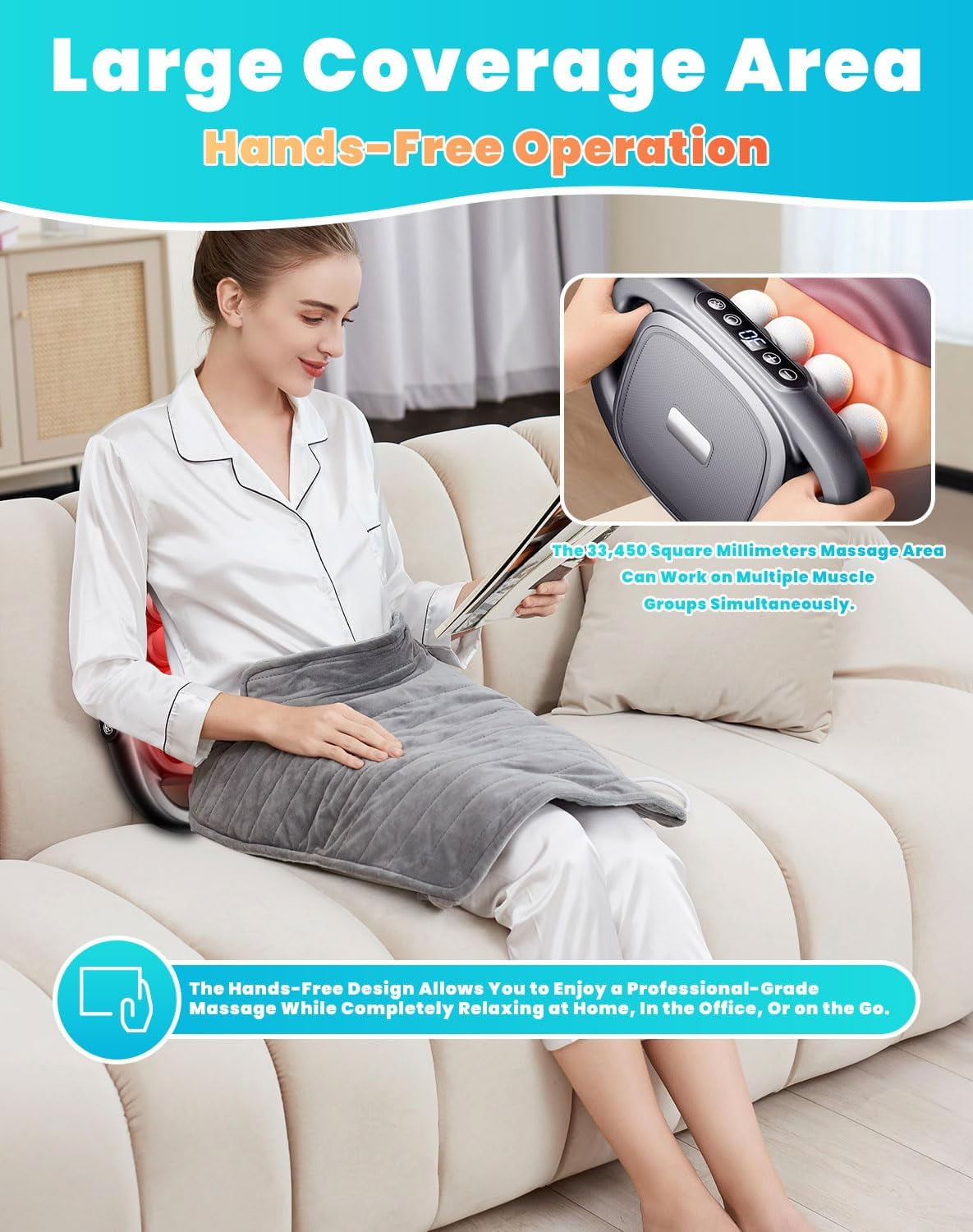 Upgraded Husband 2.0 Knot Buster, 16 Head Massage Gun Deep Tissue for Muscle Recovery, with 3 Modes & 30 Intensities for Back, Shoulders, Legs, Foot