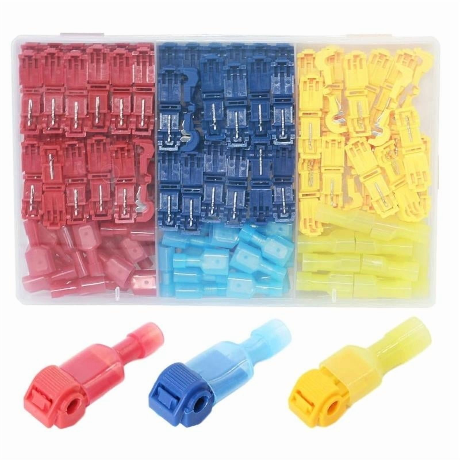 200pcs Quick Splice Wire Connectors Assortment Versatile Wire Tap Connector Solderless T Tap Electrical Cable Joint set