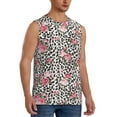 thumbnail image 2 of Pofeuu Rose Mix Leopard 3 Print Men's Muscle T-Shirt, Sleeveless, Muscle Tank, Classic Muscle Tee Top For Men Casual Sleeveless Muscle T-Shirt Trendy Clothes-Medium, 2 of 7