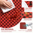 thumbnail image 4 of Fitted Round Tablecloth 45"-56", Waterproof Wipe Clean PVC Table Cover with Flannel Backing, Elastic Edge for Indoor Outdoor Dining, Black Red, 4 of 7