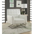 thumbnail image 3 of ACME Rafael Accent Chair in White PU & Stainless Steel, 3 of 3