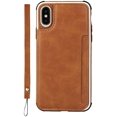 thumbnail image 6 of iPhone Xs Max Luxury PU Leather Wallet Case with Card Holder,2 Magnetic Clasp,Card Cash Slots,Stand Function Flip Wrist Lanyard Strap Back Case for iPhone Xs Max 6.5",Khaki, 6 of 17