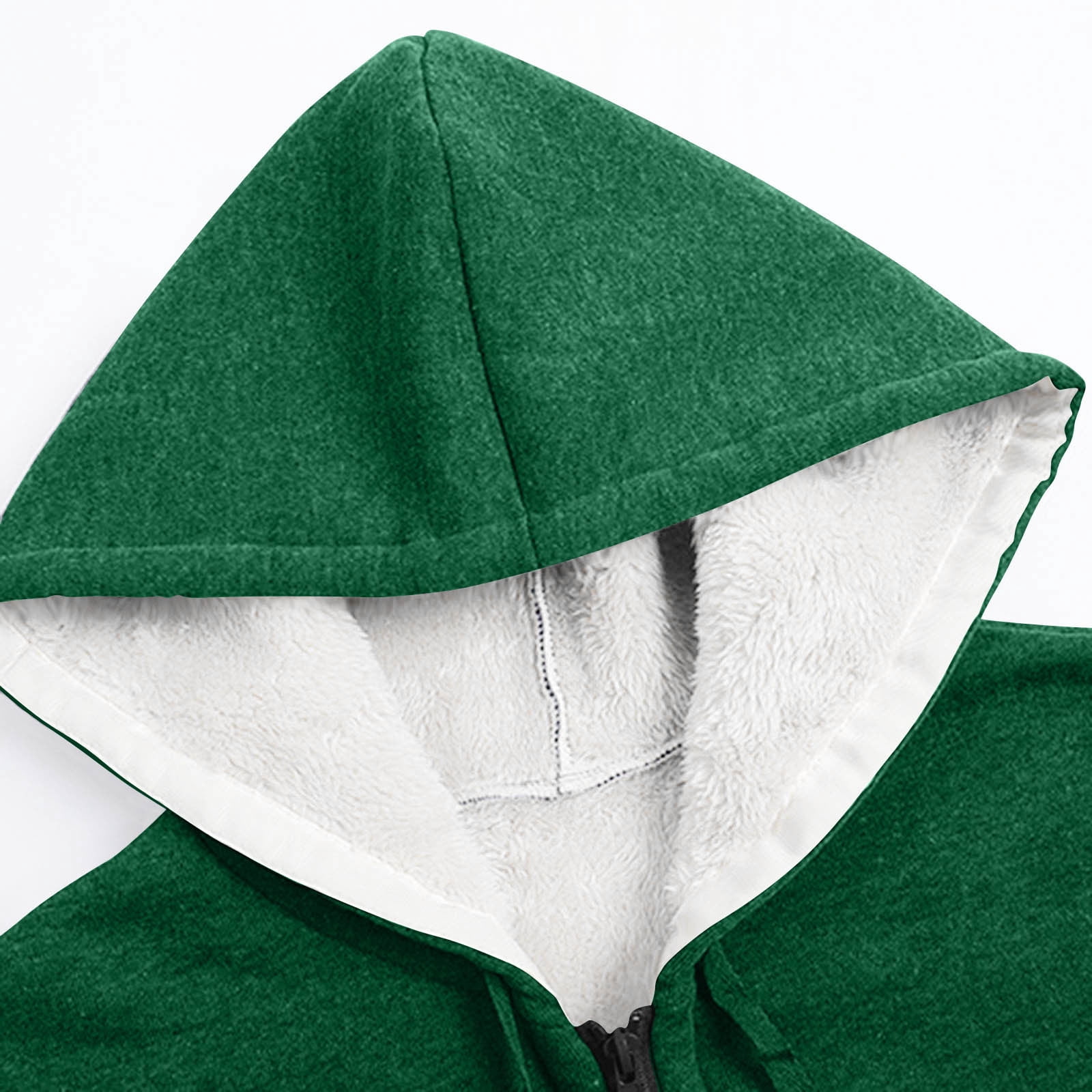 DPTALR George Women's Plus Size Solid Color Zip-Up Hooded Fleece-Thickened,Green,Big and Tall Men XXL