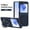 Darkblue, variant on ELEHOLD Case for Samsung Galaxy Z Flip 7, Shockproof Magnetic Phone Case with 360° Ring Kickstand,Gray