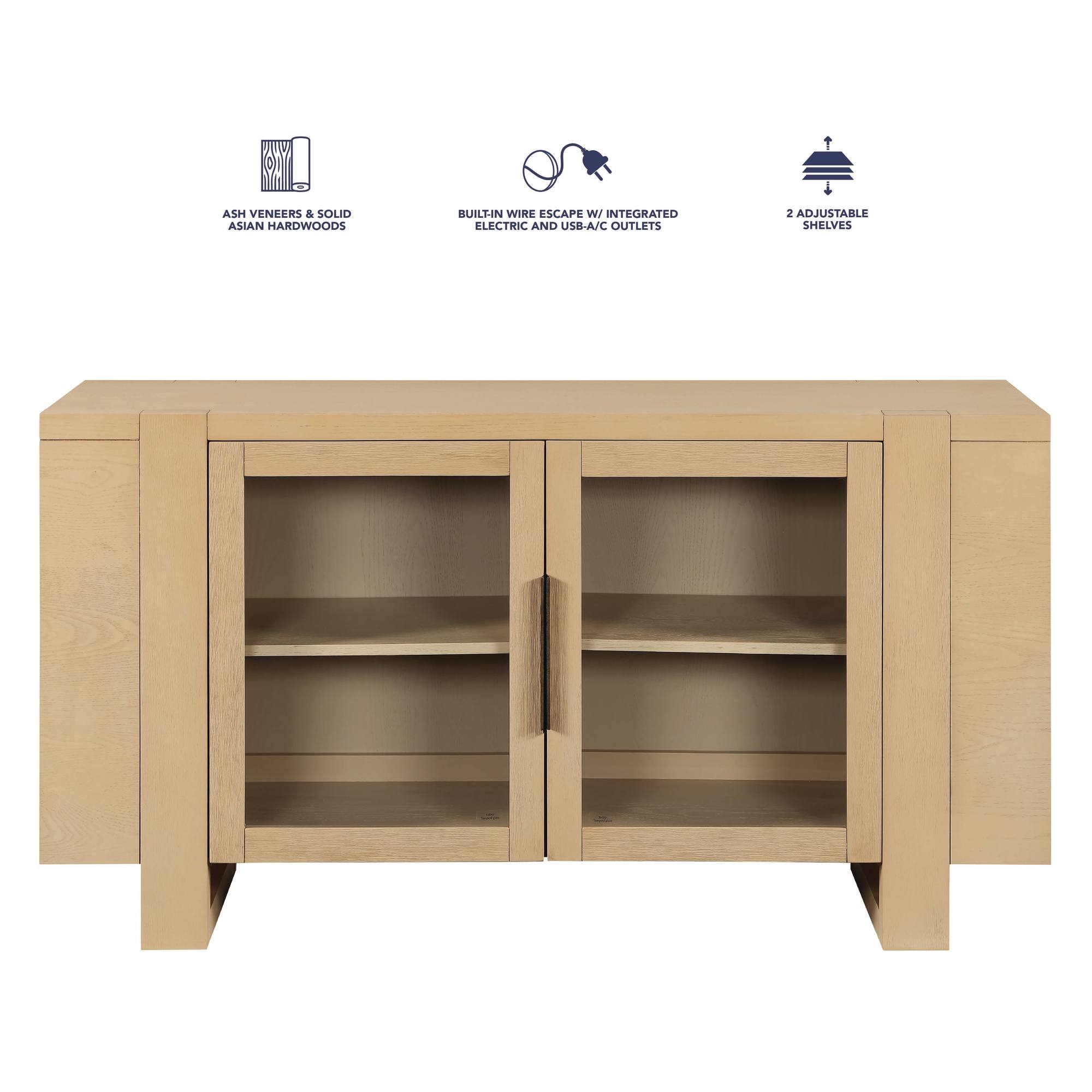 Steve Silver Reid Sand 60 inch Width Sideboard with 2 Shelves