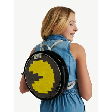 Justice Girls PAC-MAN Sequin Mini Backpack, Black/Yellow